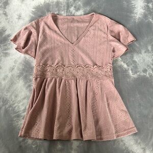 SHEIN Dusty Pink Peplum Shirt